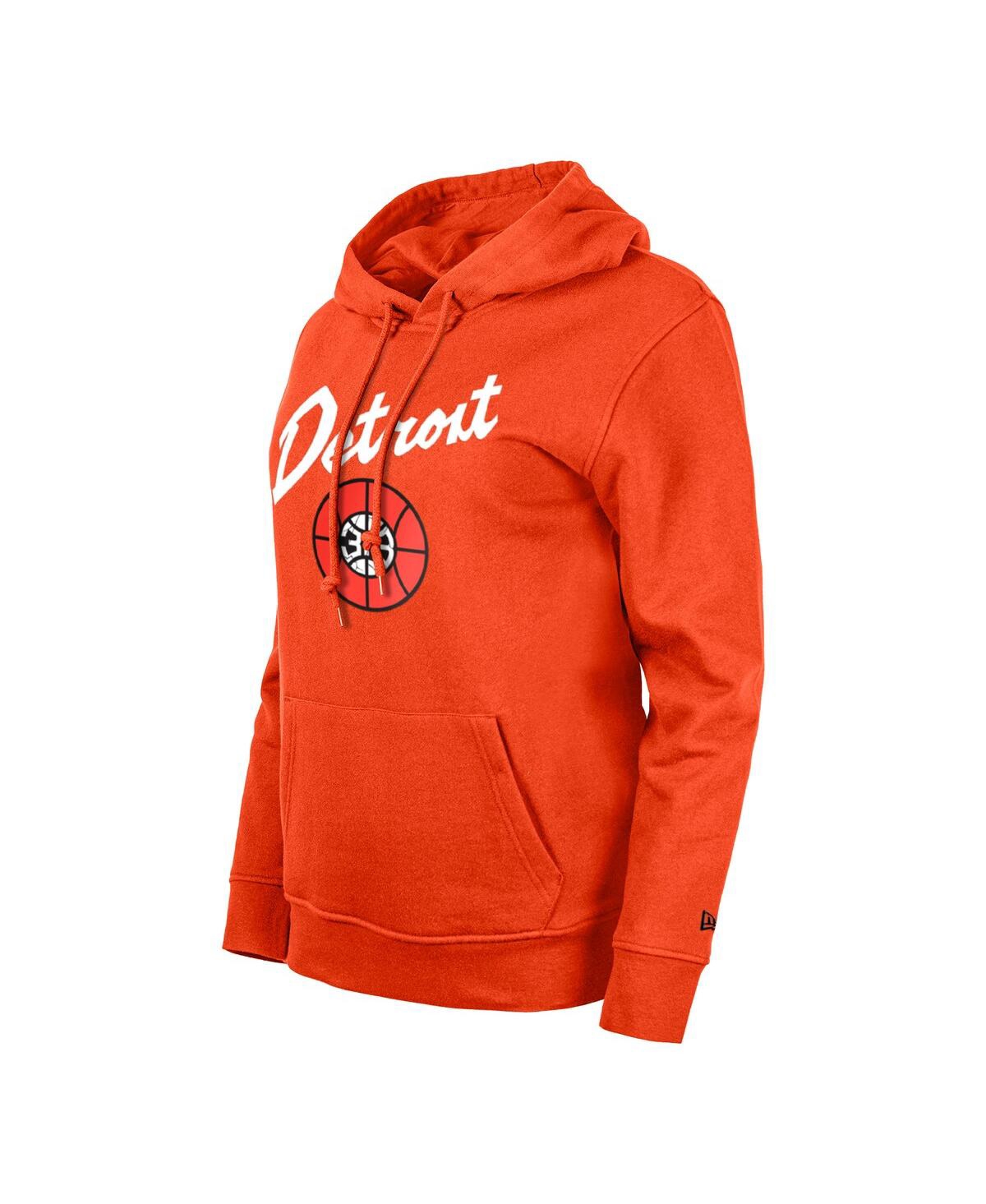 Women's New EraDetroit Pistons 2023/24 City Edition Pullover Hoodie - Orange