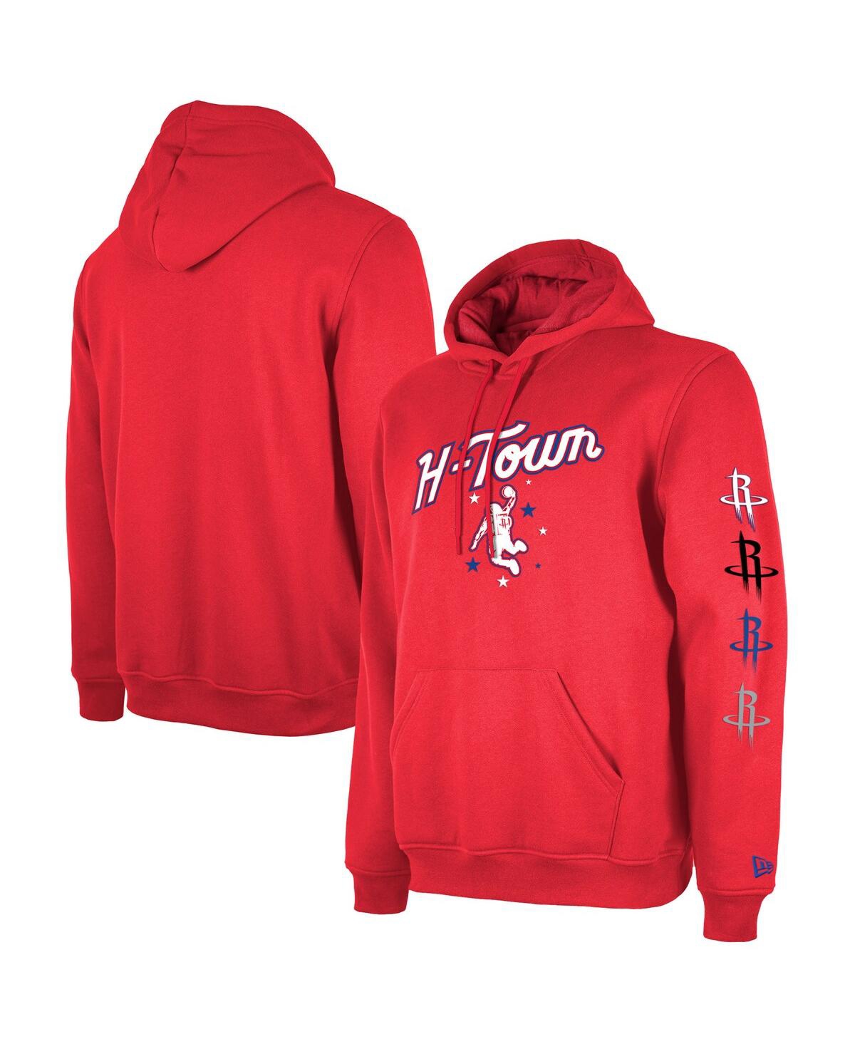 Shop New Era Men's  Red Houston Rockets Big And Tall 2023/24 City Edition Jersey Pullover Hoodie