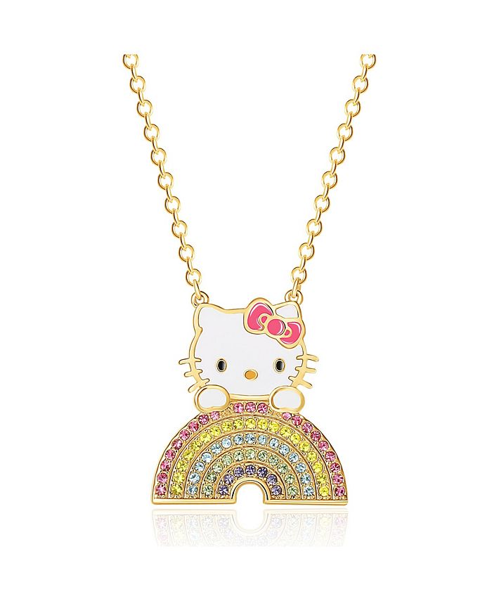 Sanrio Hello Kitty Brass Yellow Gold Plated And Light Rose Crystal Kuromi  Pendant - 18'' Chain, Officially Licensed Authentic : Target