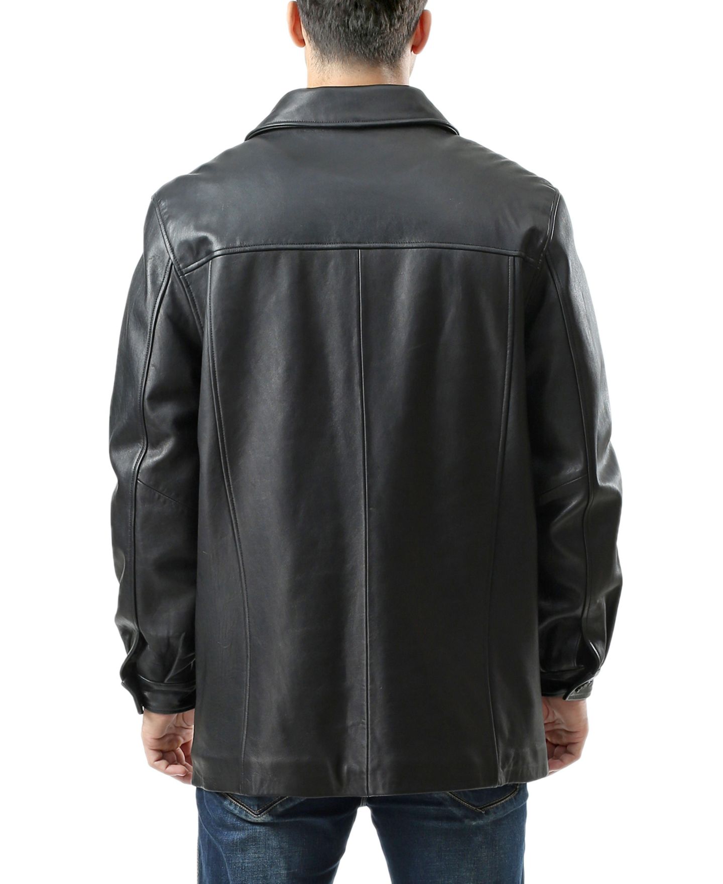 Мужское пальто BGSD Men Samuel Leather Car Coat - Tall, цвет: Чёрный — фото 2