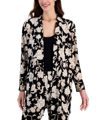 JM Collection - Women's Elena Floral Open-Front Cardigan