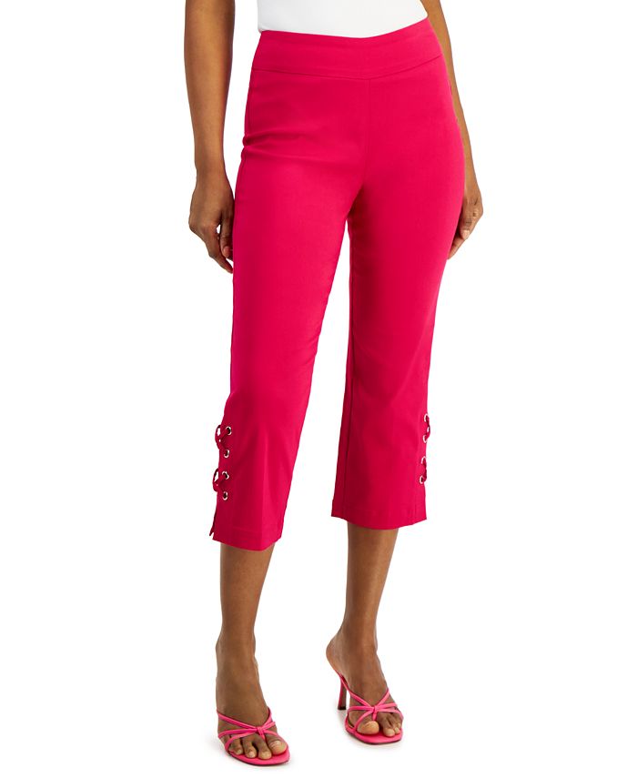 JM Collection Petite Side-Lace-Up Capri Pants, Created for Macy's - Macy's
