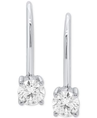 Lab Grown Diamond Leverback Earrings (1/2 ct. t.w.) in Sterling Silver or  14K Gold-Plated Sterling Silver