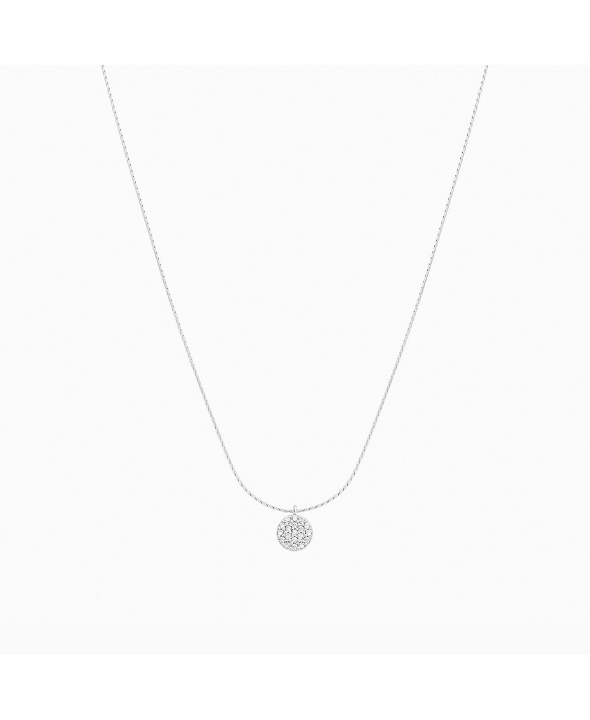 Blake Circle Pave Crystal Necklace - White gold