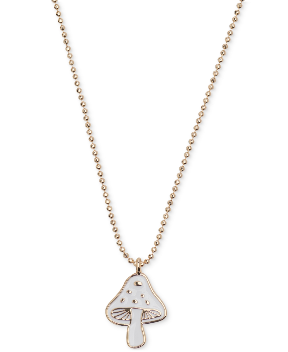 Shop Lucky Brand Gold-tone White Mushroom Pendant Necklace, 16" + 3" Extender