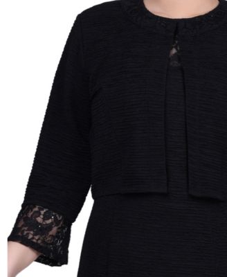 Women's Novelty Knit and Lace Dress, 2 Piece Set