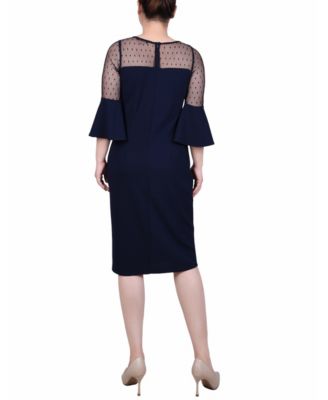 Women's Illusion Neck Scuba Dress