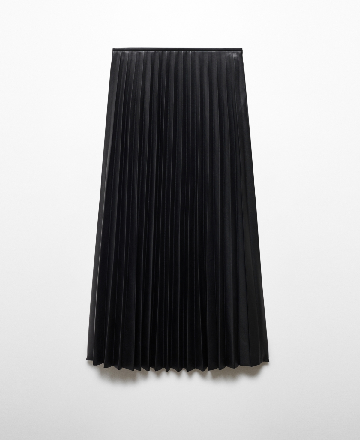 Shop Mango Women's Leather-effect Pleated Skirt In Black