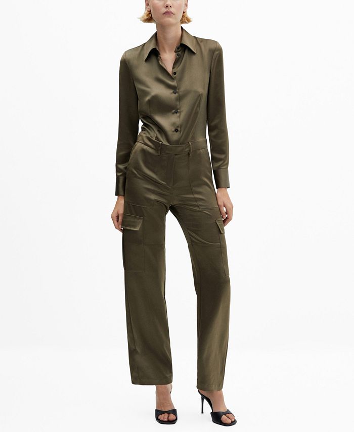 Satin Cargo Jumpsuit