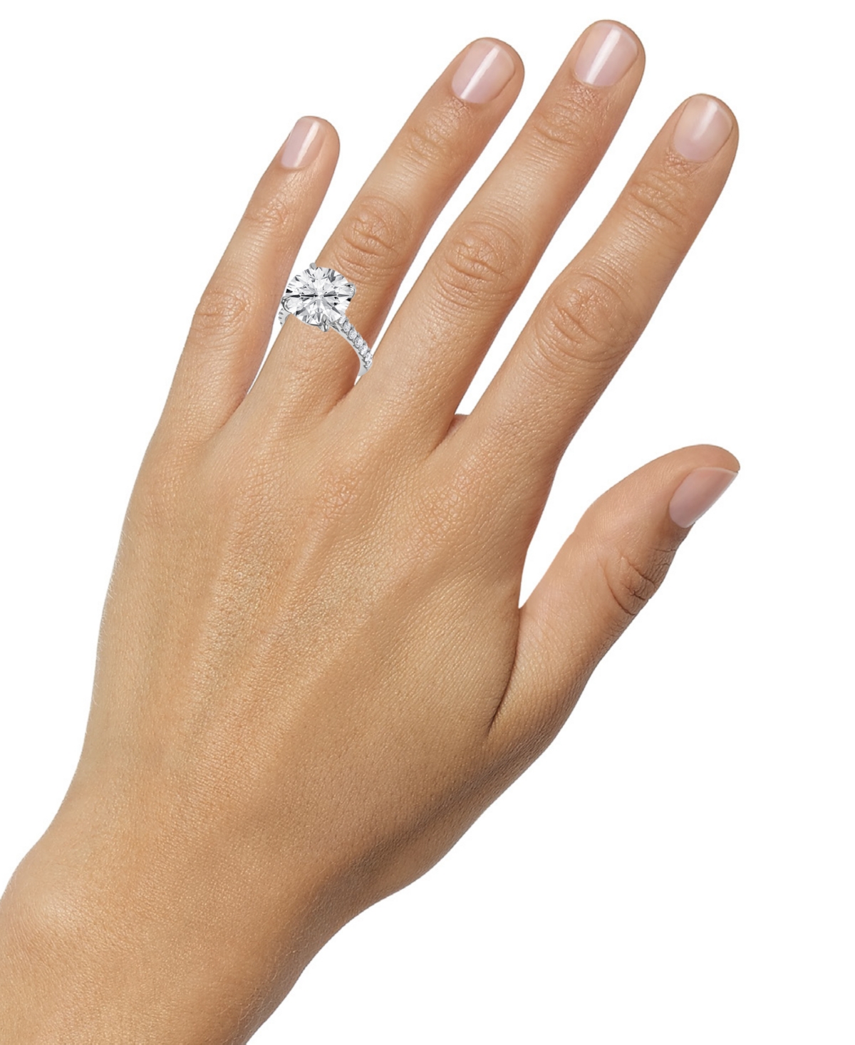 Shop Badgley Mischka Certified Lab Grown Diamond Solitaire Plus Engagement Ring (7-1/2 Ct. T.w.) In 14k Gold In White Gold