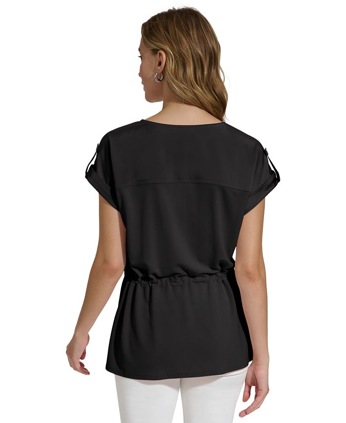 Calvin Klein Women's ShortSleeve Drawstring Top Macy's