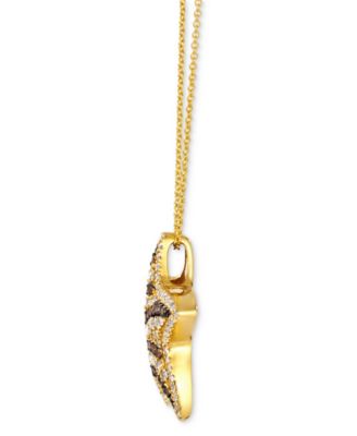 GODIVA x Le Vian&reg; Chocolate Diamond & Nude Diamond Star Adjustable 20" Pendant Necklace (1 ct. t.w.) in 14k Gold
