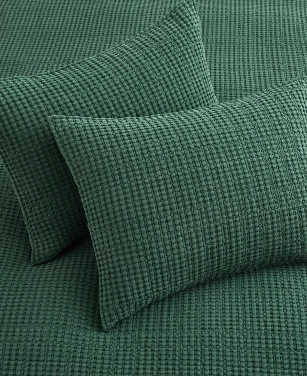 Levtex Mills Waffle Textured 3-pc. Duvet Cover Set, Full/queen In Forest Green