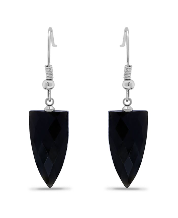 Silver Plated Multi Genuine Stone Drop Earrings