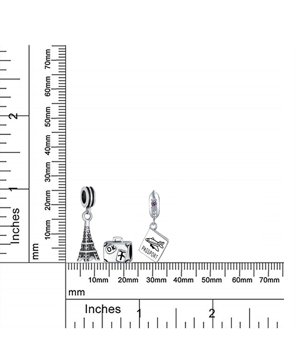 Bling Jewelry France Set -Paris Eiffel Tower Landmark Vacation Dangle Charm Bead For Women For Sterling Silver Fits European Bracelet