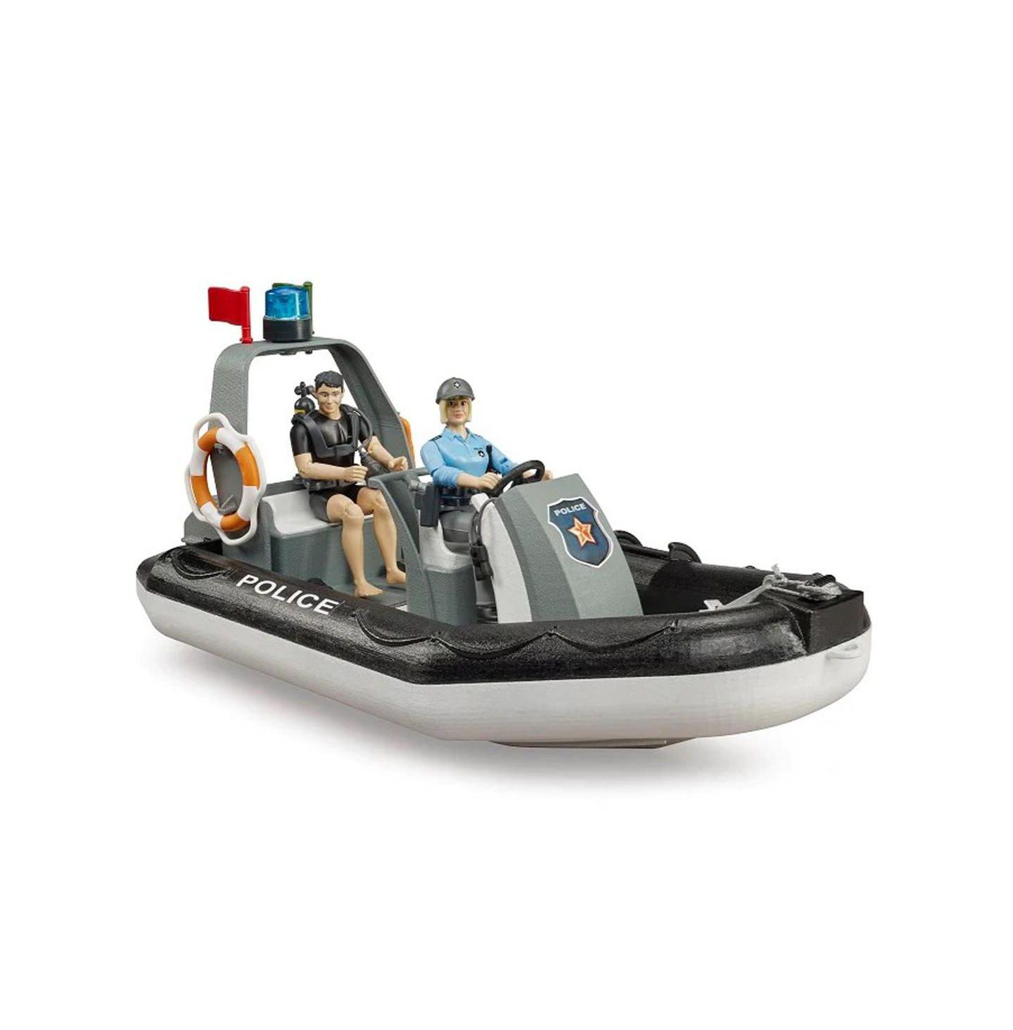 Детские игрушки Bruder 1/16 Ram 2500 Police Pickup Truck with Lights and Sounds, Trailer and Boat, Multi-Piece Set — фото 2