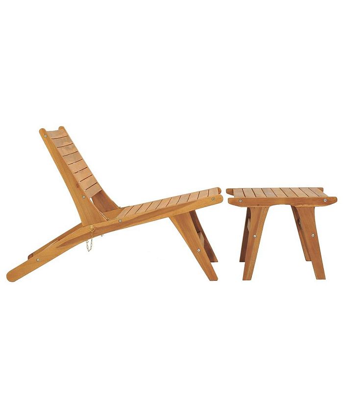 vidaXL Patio Chair with Footrest Solid Teak Wood Macy's