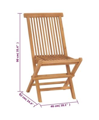 Folding Patio Chairs 4 pcs Solid Teak Wood