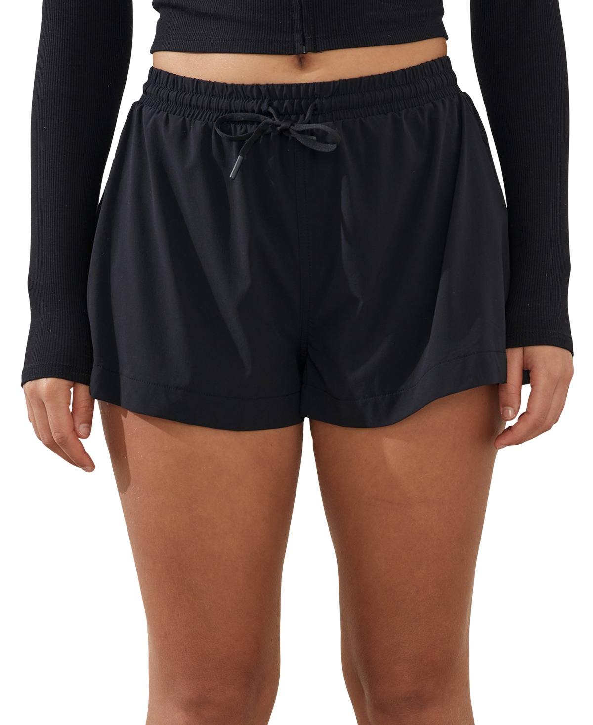 Women's Woven Flippy Shorts - Black