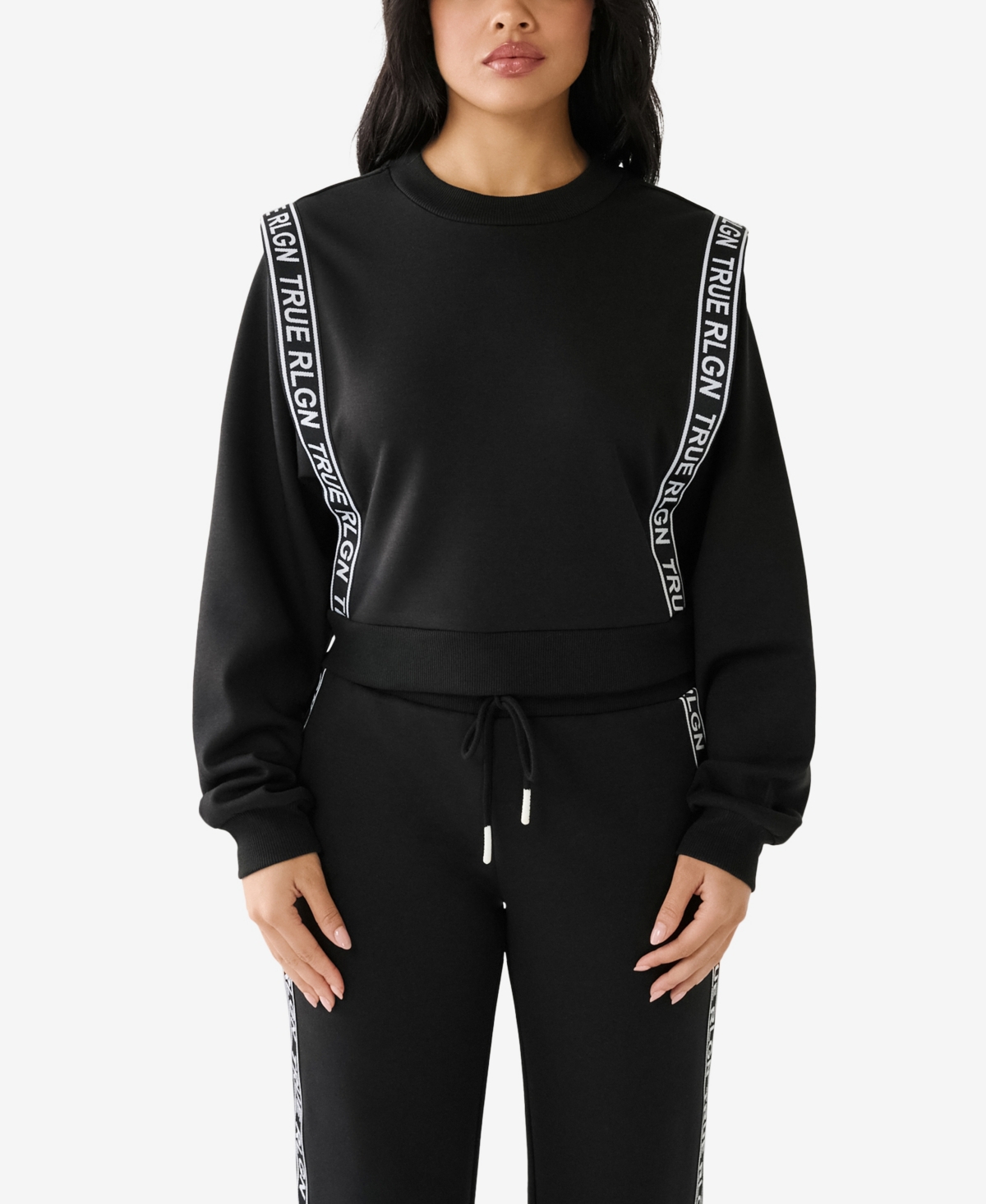 Women's Taping Popover Sweatshirt - Jet Black