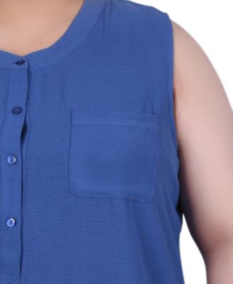 Plus Size Sleeveless Air Flow Blouse