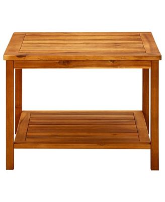 Coffee Table 23.6"x23.6"x17.7" Solid Acacia Wood