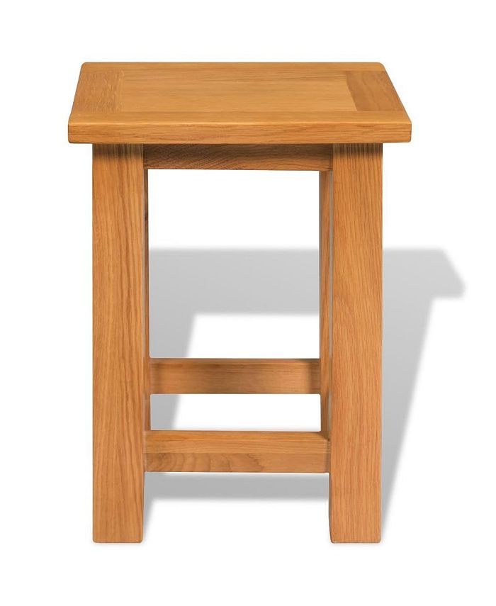 vidaXL End Table Solid Oak Wood 10.6"x9.4"x14.6" Macy's