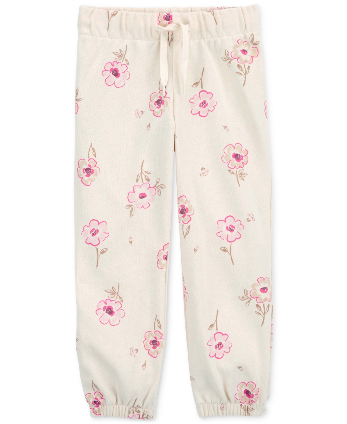 Carter's Babies' Toddler Girls Floral Pull On Jogger Pants In White