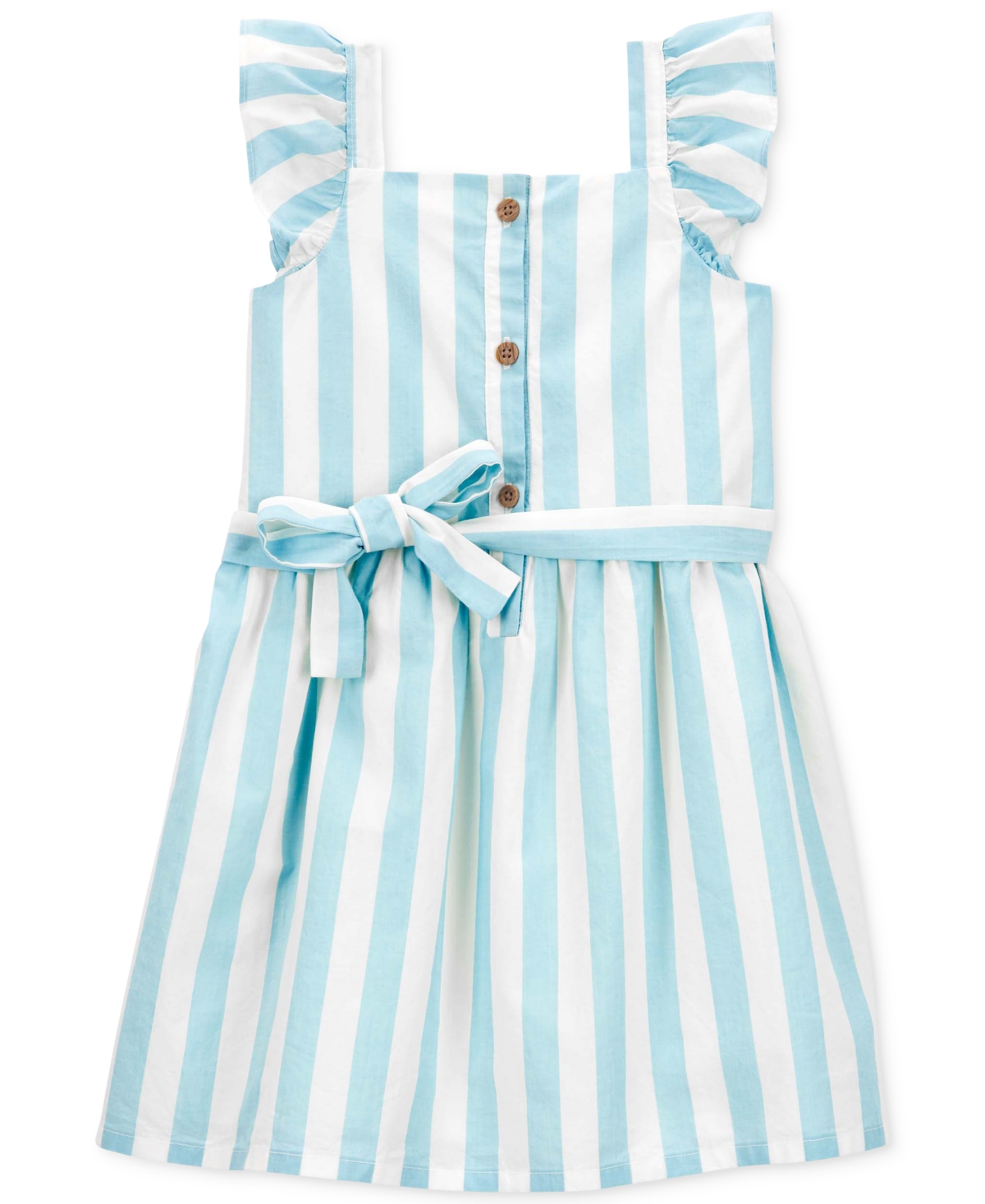 Carter's Babies' Toddler Girls Striped Flutter Dress In White,blue