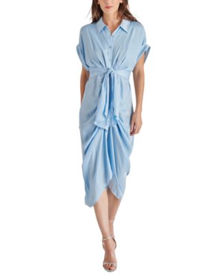 Steve Madden Women's Tori Tie-Front Midi Shirtdress - Macy's