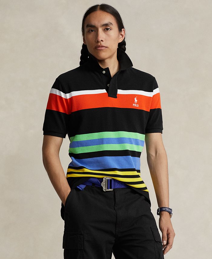 Polo Ralph Lauren Mens Classic Fit Striped Mesh Polo Shirt Macys 9719