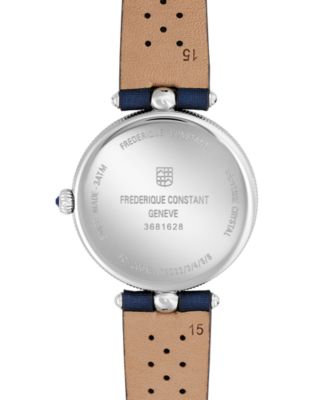 Women's Swiss Art Deco Diamond (1/10 ct. t.w.) Blue Satin Strap Watch 30mm