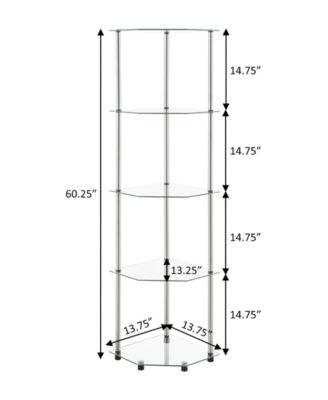 13.75" Glass Designs2Go Classic 5 Tier Corner Tower