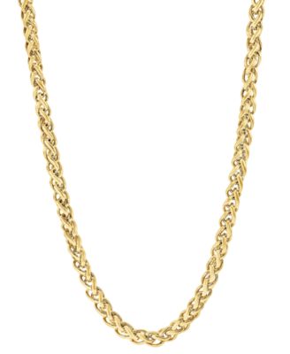 Men's Wheat Link 24" Chain Necklace in Stainless Steel