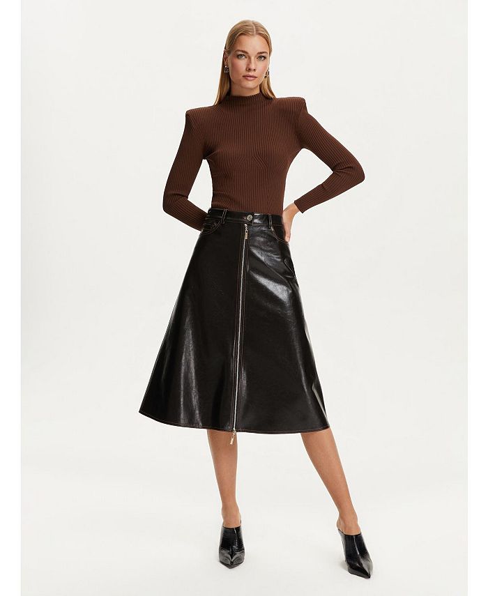 NOCTURNE Women's Tumbled Leather Skirt - Macy's