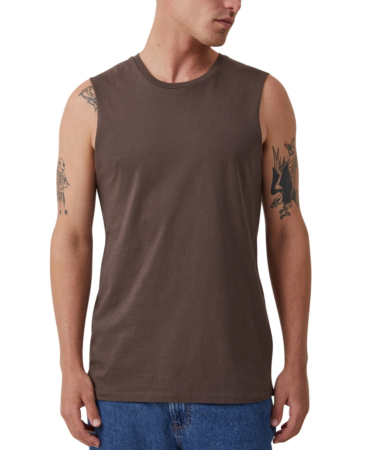 Shop Cotton On Men's Muscle Top In Ashen Brown