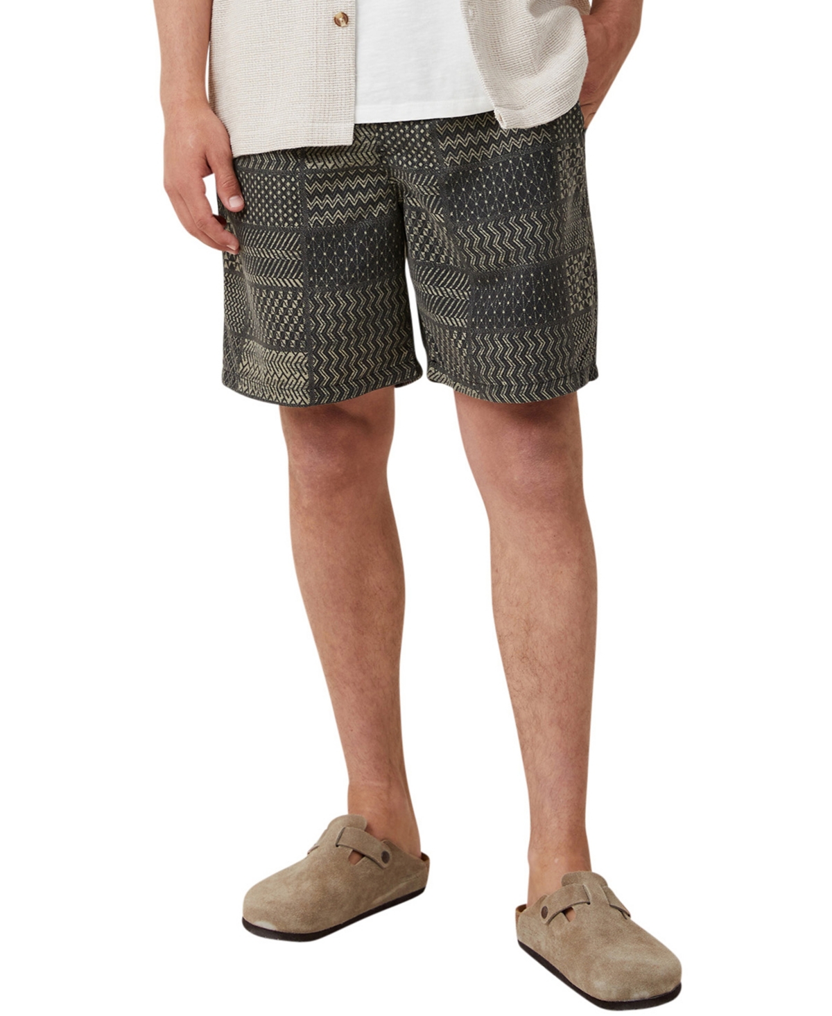 Shop Cotton On Men's Kahuna Relaxed Fit Shorts In Black Patchwork