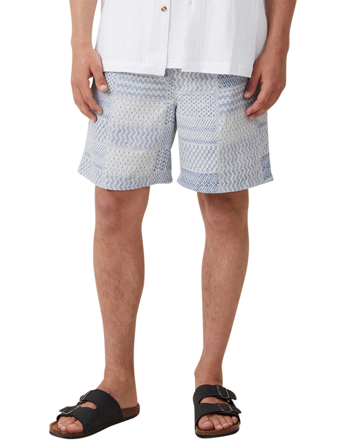 Cotton On Men's Kahuna Relaxed Fit Shorts In Blue Patchwork