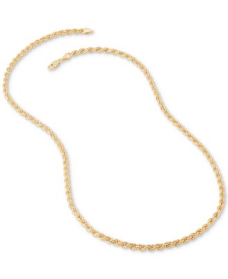 Rope Link 26" Chain Necklace in 18k Gold-Plated Sterling Silver, 4mm