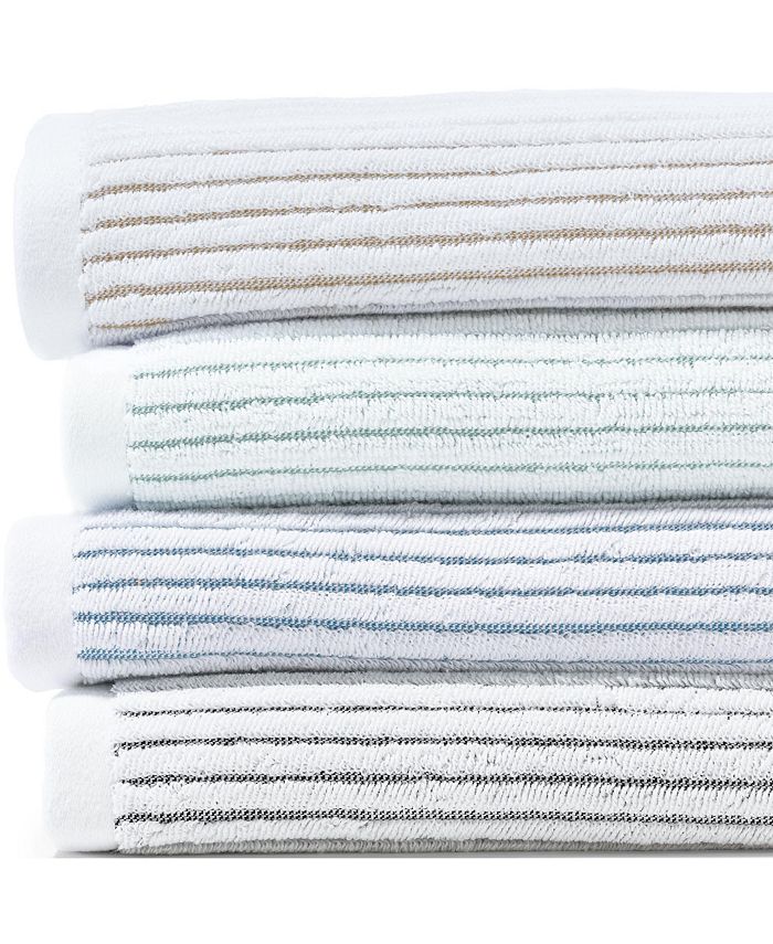 Lands' End Cotton Textured Stripe Bath Towel Macy's