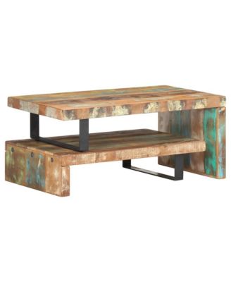2 Piece Coffee Table Set Solid Reclaimed Wood