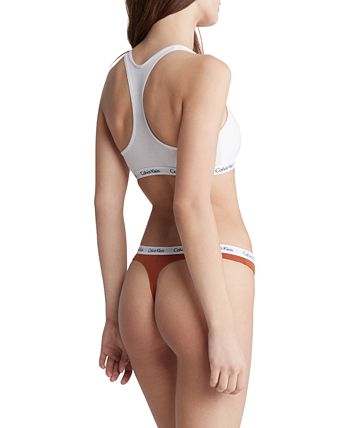 Calvin Klein Carousel Cotton QD3587 Thong Underwear Macy\'s 3-Pack 