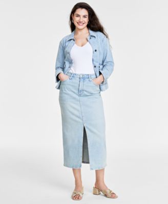 On 34th - Women's Denim Midi Skirt