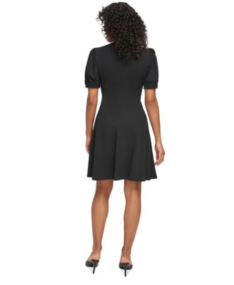 black short fit and flare dress Fit and Flare Short Dress E101 by Nox Anabel 2 / Black