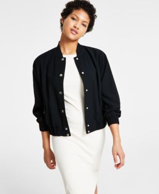 Macy's black bomber jacket hotsell