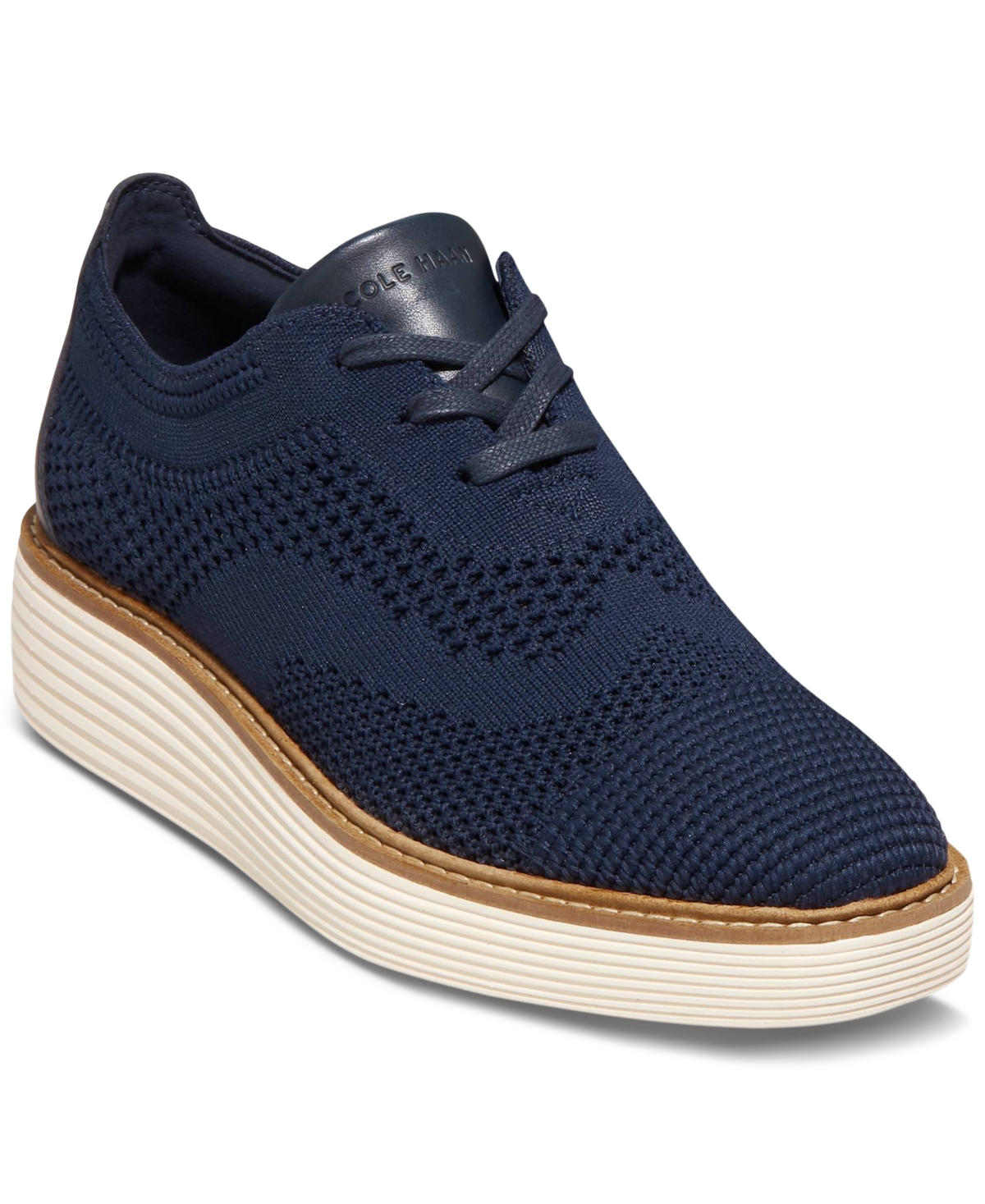 Cole Haan Originalgrand Platform Stitchlite Oxford In Navy Blazer Knit,ivory