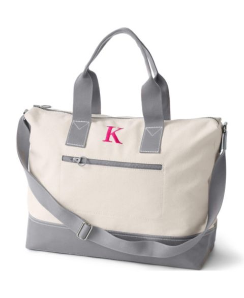 Сумка Lands' End Canvas Weekender, цвет: Натуральный / Серебряный графитовый