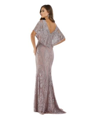 Women's Cape Sleeve Mermaid Gown