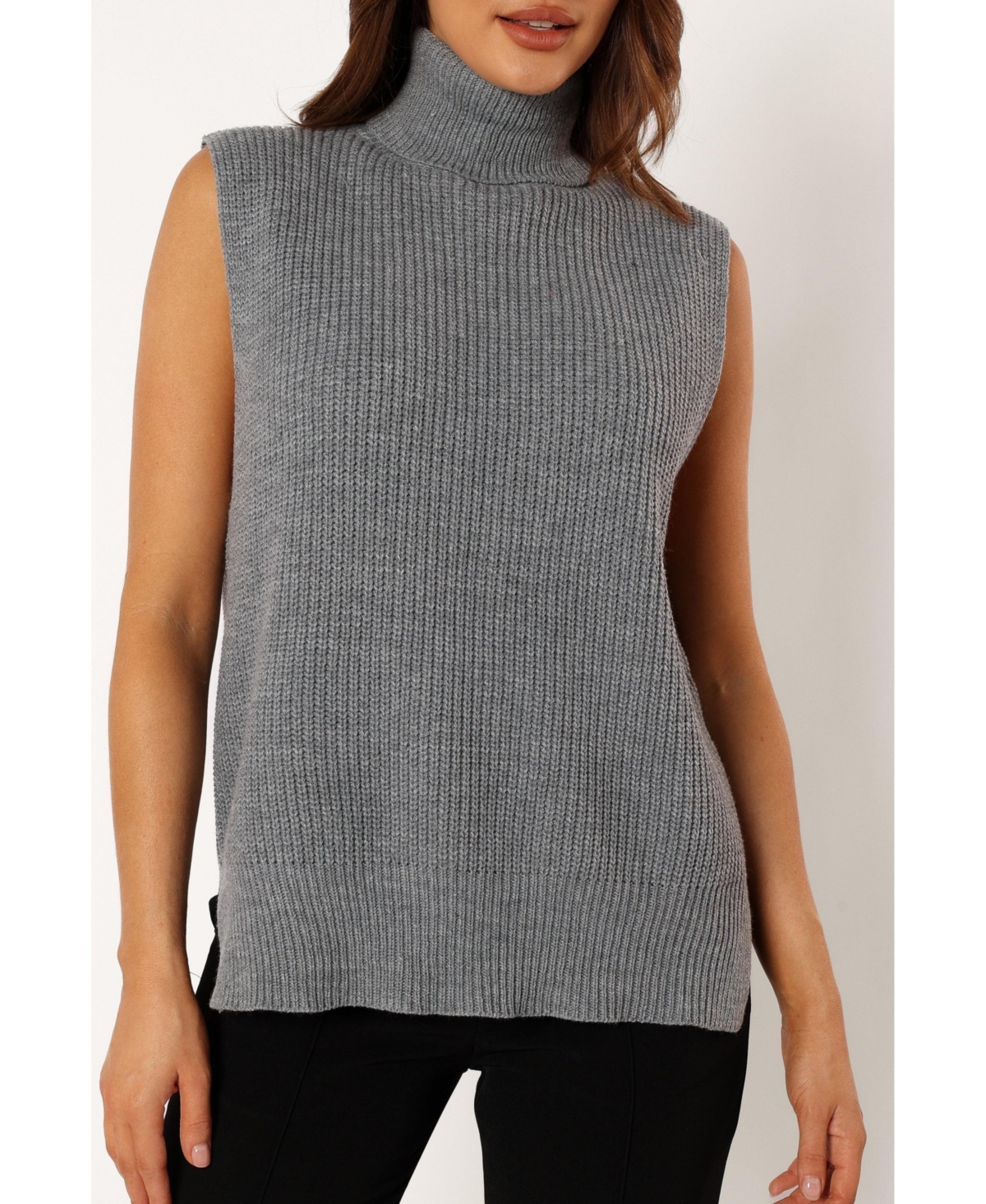 Women's Celaena Turtleneck Sleeveless Sweater - Grey