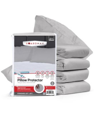  Standard Size Waterproof Pillow Protector with Zipper (4 Pack)